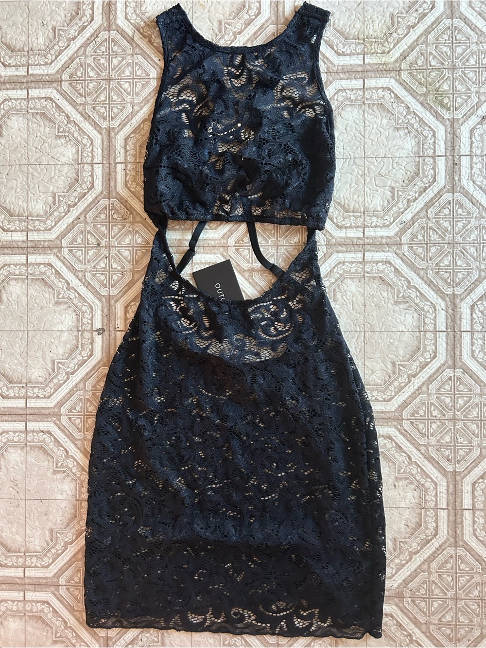 NEW! OUTCAST Black Lace Cutout Mini Dress